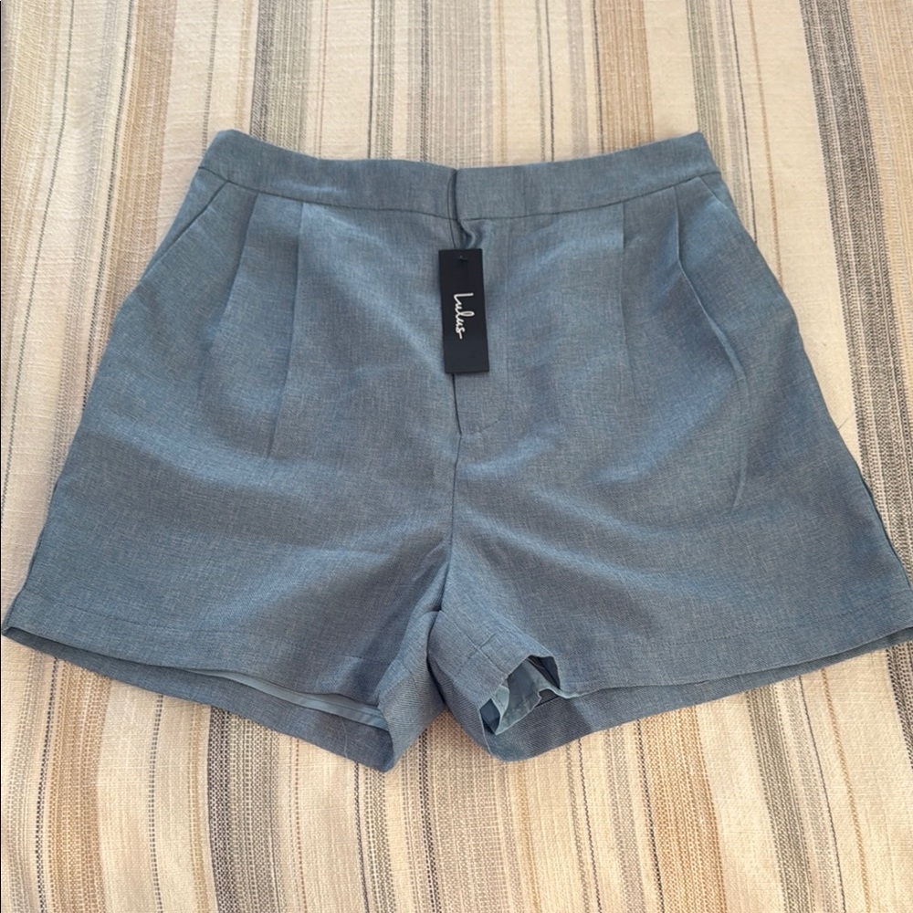 Light Blue High-Waisted Women's Shorts
